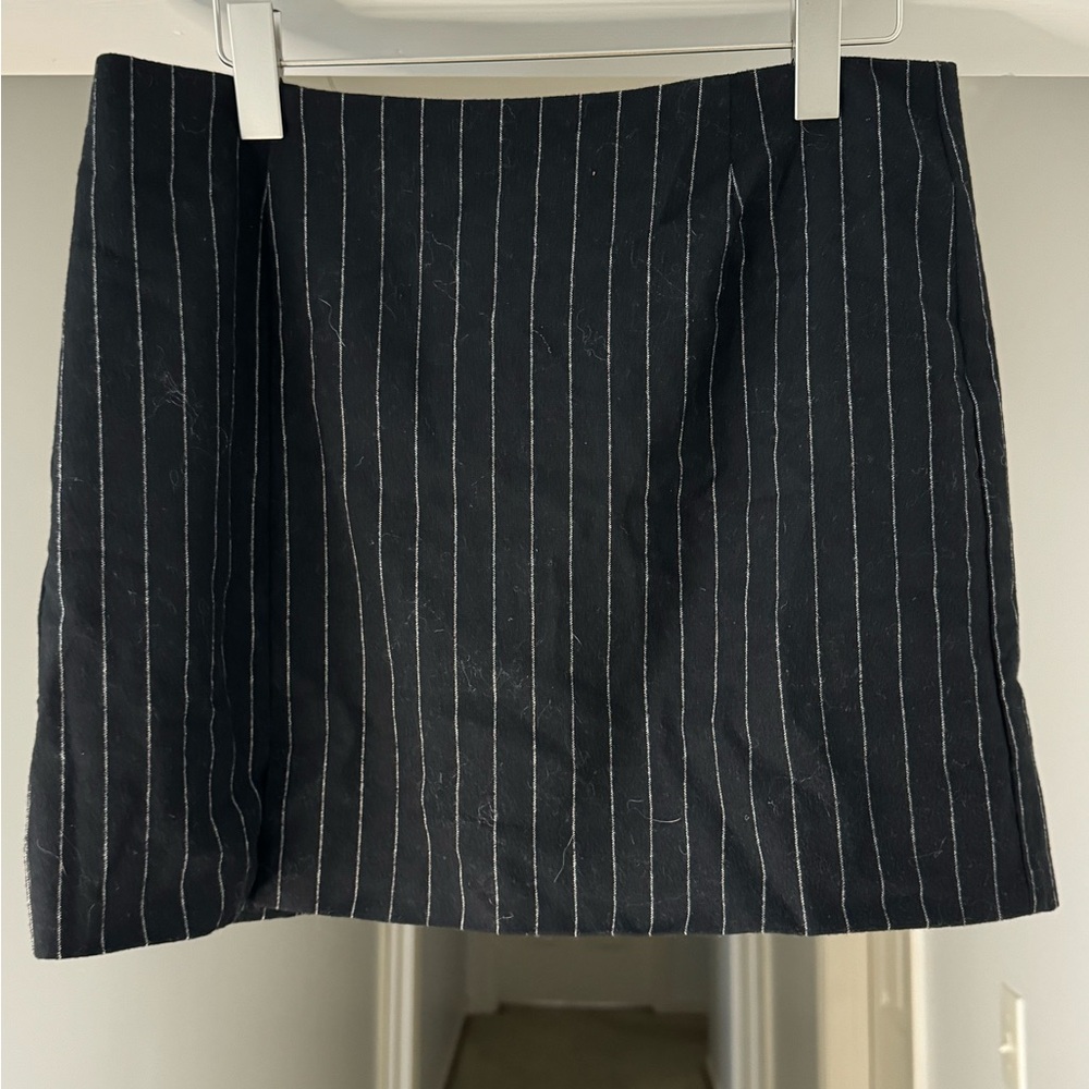 Madewell Black Striped Mini Skirt
